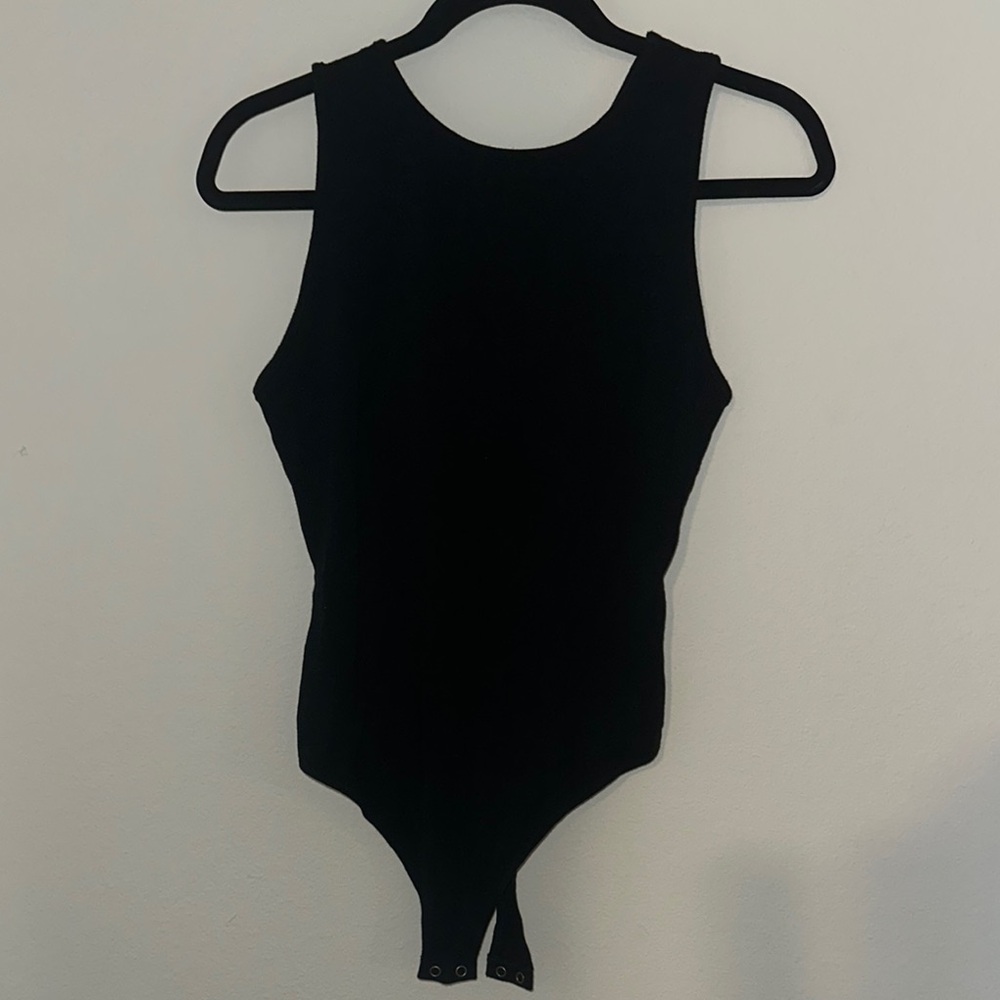 American Eagle Outfitters Black Bodysuit Sleeveless Fitted